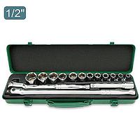 TOPTUL GCAD1508- 15PCS 1/2 inch DR. 6PT Flank Socket Set