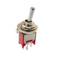 E-Switch 200MSP3T2BVS2RE Toggle Switches Sub-Mini Toggle, 100mA 2-4VDC, IP67