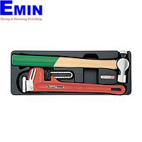 TOPTUL GBAT0201 Pipe Wrench & Ball Peen Hammer Set (14")