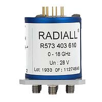Radiall R573402610 Coaxial Switches SP6T Ramses SMA 18GHz Normally open 12Vdc Positive common Pins Terminals