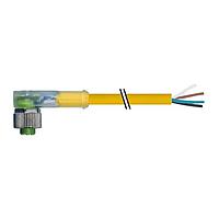Murrelektronik 7000-12421-0140300 Connectors M12 FEMALE 90 LED, PVC 4X0.34 YELLOW, UL/CSA 3m