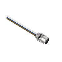 Banner Engineering BR-M8F3R8-0.5 Sensor Cables / Actuator Cables Receptacle 3-pin Female; 3X24 PVC 0.5 m Length; Rear Mount w/ M8 Locknut