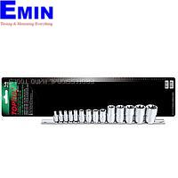 TOPTUL GAAR1402- 14PCS 1/4inch, 3/8inch & 1/2inch DR. Star Socket Rail Set
