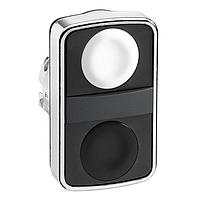 SCHNEIDER ZB4BA7120 Momentary METAL FLUSH 2 BUTTON PILOT WHITE/BLACK