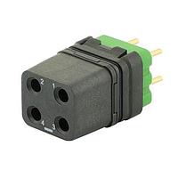 Eaton Souriau-Sunbank 8MQ2M0412UC046S Modular Connectors - Push Pull MQuick module, unsealed, with female straight PCB contacts, tin lead plated, delivered with cap