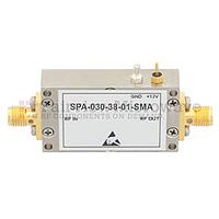 Fairview SPA-030-38-01-SMA Medium Power Amplifier at 1 Watt P1dB Operating From 30 MHz to 3 GHz with 38 dB Gain, 39 dBm IP3 and SMA