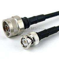Fairview FMC0108240  N Male to BNC Male Cable LMR-240 Coax with Times Microwave Connectors (LMR-240 Coax; 2.5 GHz )
