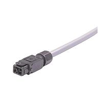 HARTING 33501100203075 Rectangular Cable Assemblies Han 1A 5+PE IP65 single ended Cable Assembly, unshielded, female, snap-in version, 6x16AWG, PVC gray, 7.5m