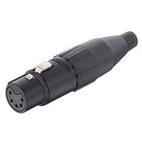 Amphenol Audio AC5FBJ Cable Connectors 5 Pole XLR Female Cable Connector Machined Contacts Black Finish