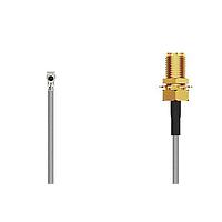 GCT (Global Connector Technology) CAB423RF-0200-A-1 RF Cable Assemblies I-Pex MHF 4L Lck RA Plug2SMA STRJck R Mt, 6GHz,200mm, 1.37mm blk