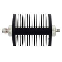 Fairview SA8SMSF25W-50 50 dB Fixed Attenuator SMA Male To SMA Female Up To 6 GHz Rated To 25 Watts With Black Aluminum Heatsink Body