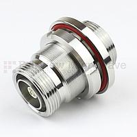 Fairview Microwave  SM4403 Bulkhead 7/16 DIN Female to 7/16 DIN Female  Adapter (6 Ghz, IP67 Mated)