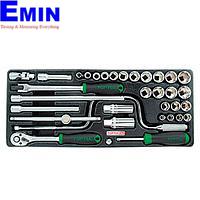 TOPTUL GCAT3403-  34PCS - 3/8inch DR. Flank Socket Set (METRIC & SAE)