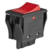 NKK Switches JWM11RCA/UCV Rocker Switches SPST TV5 RATED RED CAP & BLACK BODY