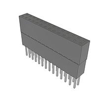 Samtec ESQ-114-34-L-D Sockets Elevated Socket Strip, 0.100" Pitch