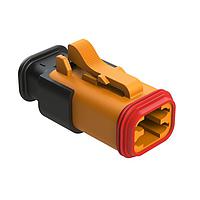 Amphenol SINE Systems AT06-4S-SR02ORG Plug 4 Position, Plug, Socket, SR02 Strain Relief (Reduced Diameter Seal), Orange Body