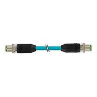 Murrelektronik 7700-48511-S4W0150 Sensor Cables / Actuator Cables M12 male 0 / M12 male 0 8p. shielded Ethernet, TPE 4x2x24AWG SF/UTP CAT5e bu UL/CSA, CM 1.5m