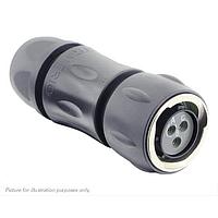 Eaton Souriau-Sunbank UTGX6JC12E3S Plugs Plug, with cable gland backshell, with 3 female solder contacts, IP68/69K in unmated conditions