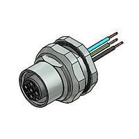 Amphenol CONEC 43-01003 M12 Female Socket 4P WIRE LEAD M12 BACK MNT SCKT