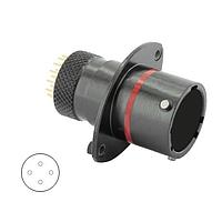 Eaton Souriau-Sunbank 8STA21204PN499 Connectors Oval Flange Receptacle - size 12 - 4 PC Tail contacts - Male