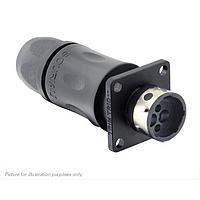 Eaton Souriau-Sunbank UTGX0JC102W2P Receptacles Square flange receptacle, with cable gland backshell, for 4 male contacts,  IP68/69K