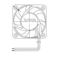 Sunon MF40101V1-1Q04A-A99 Axial Axial Fan, 40x40x10mm, 12VDC, 0.18"H2O, Vapo, Auto Restart, Infotainment