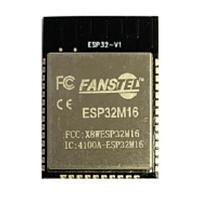 Fanstel ESP32M16 WiFi Modules WiFi Module, ESP32-WROOM-32D, +23.98 dBm,16 MB flash, 520KB SDRAM, PCB connector