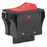 NKK Switches JWL11RC1A/UCV Rocker Switches SPST TV8 RTD RED CAP BLCK BODY HORZ "O I"