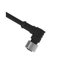 Banner Engineering MQDC1-501.5RA Sensor Cables / Actuator Cables Cordset: Single Ended A-Code M12; 5-pin Right-Angle Female Connector; 0.49 m (1.61 ft) Black PVC Jacket; Nickel-Plated Brass Coupling Nut