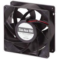Sanyo Denki 9GV1512M5021 Axial DC Axial Fan, 150x150x50mm, 12VDC, Guide Vane, Ribless