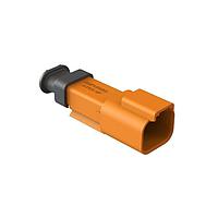 Amphenol SINE Systems AT04-2P-SR01ORG Receptacle 2 Position, Receptacle, Pin, SR01 Strain Relief (Standard Seal), Orange Body