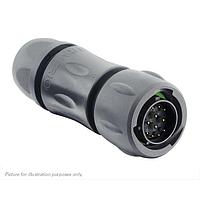 Eaton Souriau-Sunbank UTSX6JC14E12PW Plugs Plug, with cable gland backshell, with 12 male solder contacts, IP68/69K in unmated conditions, keying W