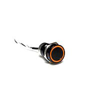 Bulgin MC16MOBAM Capacitive Touch Switches 16mm Norm Op Al Blk Anodised Amb LED