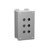 Hammond Manufacturing MPB4 9 Button Pushbutton Encl - 4 PB x 22.5mm 8.88 x 2.75 x 3.50" - ANSI61 Grey/Steel