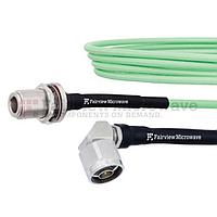 Fairview FMCA1242 Low Loss RA N Male to N Female Bulkhead Cable LL142 Coax and RoHS with LF Solder