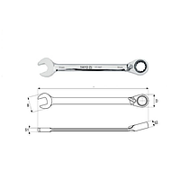 Yato YT-1657 Combination ratchet wrench 14mm