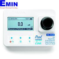 HANNA HI971044 Pool Line Free & Total Chlorine, Cyanuric Acid, and pH Portable Photometer with CAL Check - meter only