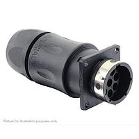 Eaton Souriau-Sunbank UTGX0JC128PW Receptacles Square flange receptacle, with cable gland backshell, for 8 male contacts,  IP68/69K, keying W