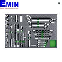 TOPTUL GED3515 3/8" & 1/2" DR. Flank Socket Wrench Set (35 pcs)