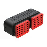 Amphenol SINE Systems ARC16-70SBR-P013 Plug 70 Position Plug, Socket, Contact Size Size 16, Jackscrew, Bonded Front Seal, Keyed B, Reduced Diameter Rear Seal (Green), Black Body, Dustcap Included