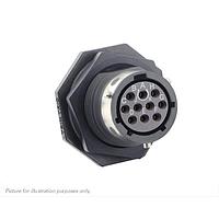 Eaton Souriau-Sunbank UTGX712E10SZ Receptacles Jam nut receptacle, without backshell, with 10 female solder contacts, IP68/69K in unmated conditions, keying Z