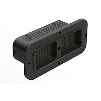 Amphenol SINE Systems ARC12-70PAR Receptacle 70 Position Receptacle, Pin, Contact Size Size 16, Threaded Insert for Jackscrew, Keyed A, Flanged, Reduced Diameter Rear Seal (Green), Black Body, Dustcap Included