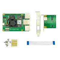 HackerGadgets Pi-Cast-Hat Raspberry Pi CM4 An expansion board with ATX power control, RJ45 Ethernet, a Cisco-style console port, and a USB serial port.