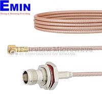 Fairview FMCA1426 Snap-On RA MMBX Plug to TNC Female Bulkhead Cable RG316 Coax