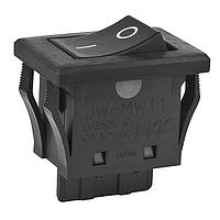 NKK Switches JWMW11RA2A/UC Rocker Switches SPST TV5 RTD BLK CAP &BODY PANL SEAL VERT
