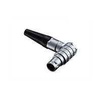 Amphenol LTW FLBB-02FHMS-GCP-207 Circular Push Pull Connectors FLOS, B Series B Size, Metal, 10A, 02 pins, Male Connector, Male Contact, Right Angle, Push Pull, Solder, Field Installable, F4.3 - F5.2mm, IP50