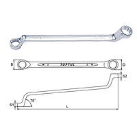 TOPTUL AAEI3641 Double Ring Wrench 75° Offset (36x41mm, L=440mm)