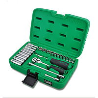 TOPTUL GCAI2403 24PCS Professional Grade 1/4" DR. Flank Socket Set (1/4", 24 pcs)