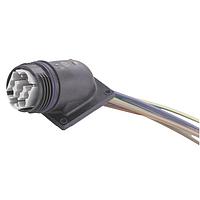 HARTING 33503898141010 Specialized Cables Han F+B 4/4 Hybrid with Ethernet Single Ended Cable Assembly, Male Angled Housing Side, PUR, 1.0mm