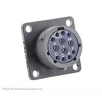 Eaton Souriau-Sunbank UTSX014D12S Receptacles Square flange receptacle, without backshell, with 12 female PCB contacts, IP68/69K in unmated conditions